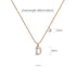 Solid 925 Sterling Silver Initial Crystal Personalised Alphabet Letter Necklace Rose Gold Filled